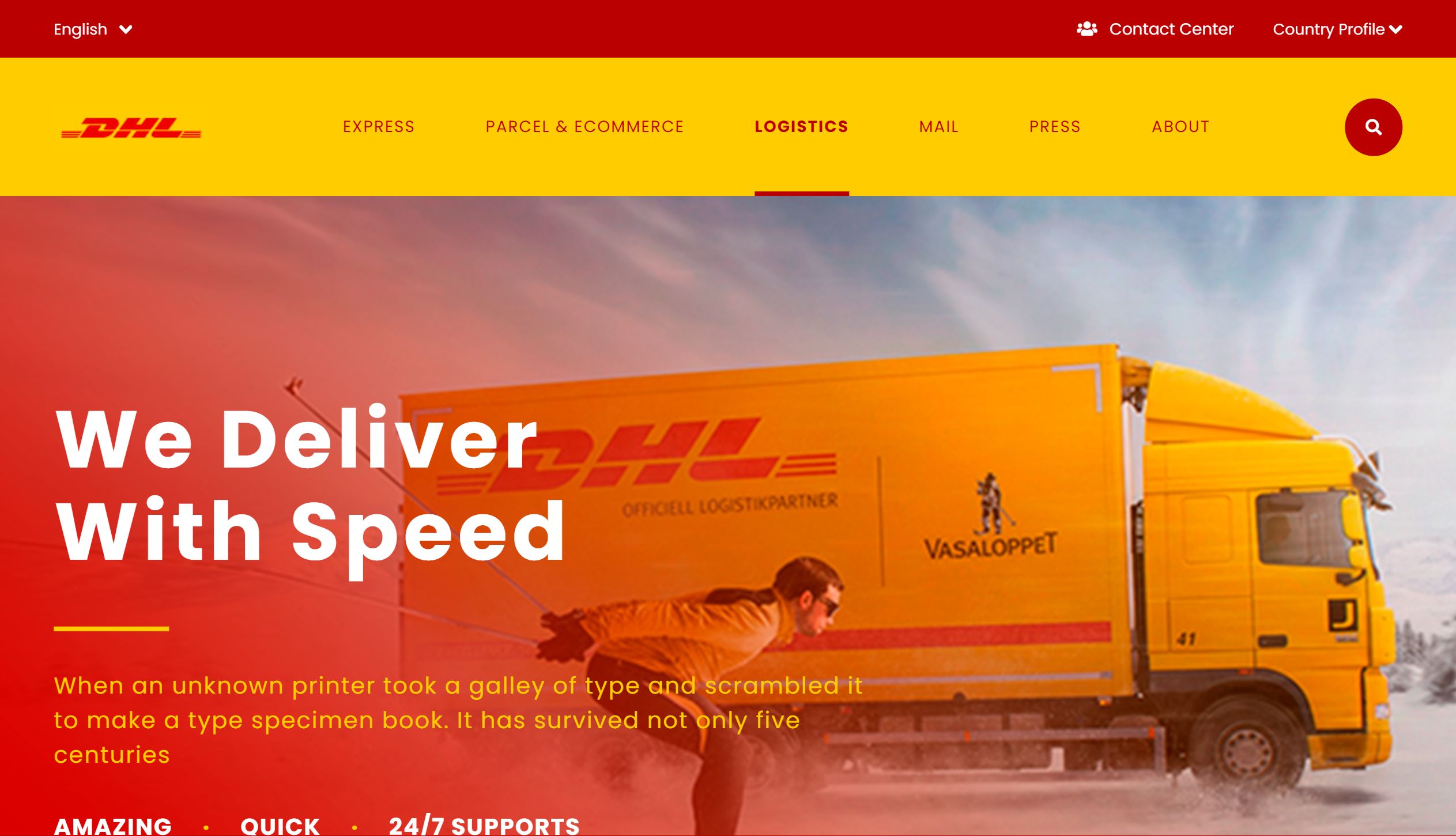 Deliver site screenshot